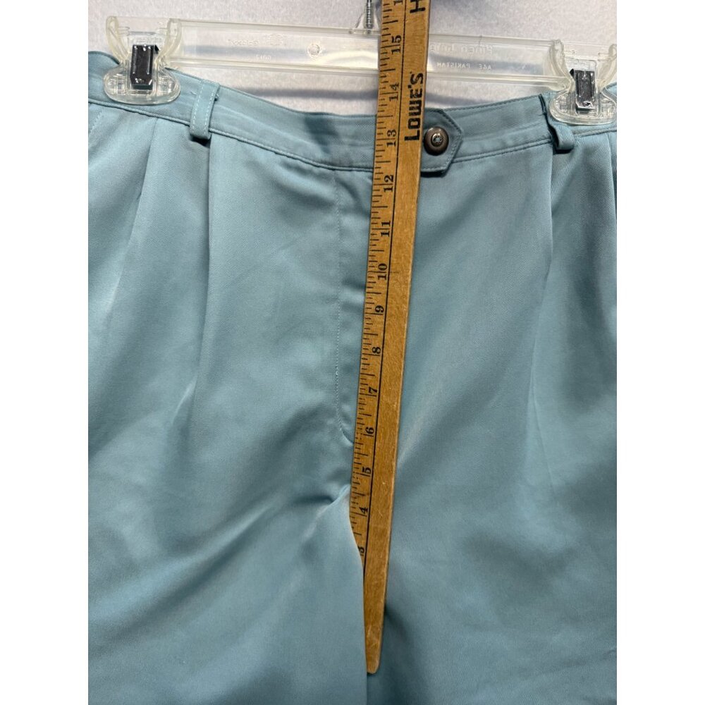 Vintage Light Blue High-Waisted Pleated Womens Shorts Size 12 - Picture 8 of 9